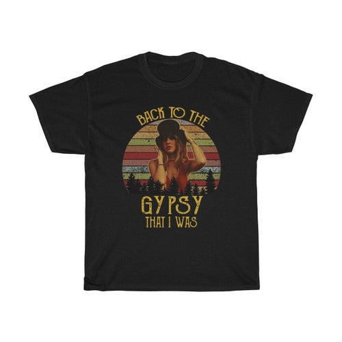 Stevie Nicks Back To The Gypsy That I Was Black Unisex Heavy Cotton Tee Man's T-Shirt Tee