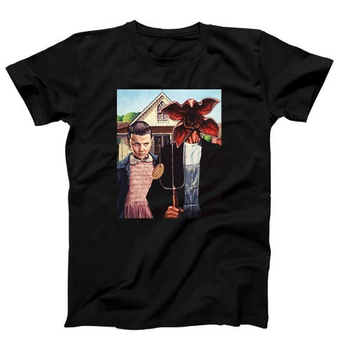 Stranger Things American Gothic Art Man's T-Shirt Tee