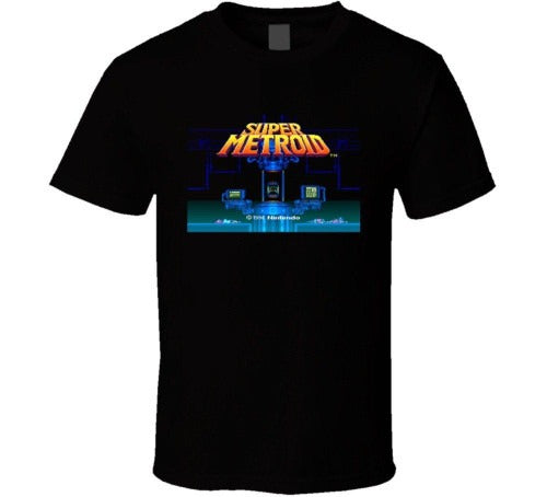Super Metroid Game Intro Snes Retro Video Game Man's T-Shirt Tee