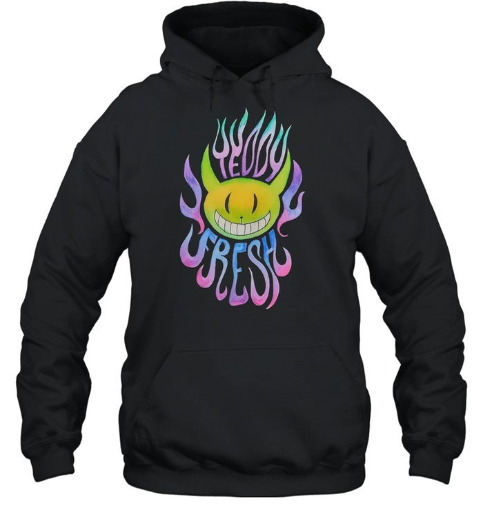 Teddy Fresh Flamin' Hot Alien Snow Washed Unisex Hoodie