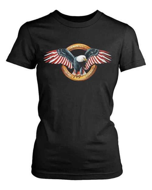 The American Eagle Independence Strength Freedom Women's T-Shirt Tee