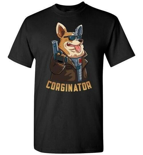 The Corginator Dog Animals Pet Corgi The Terminator Movie Parody Man's T-Shirt Tee