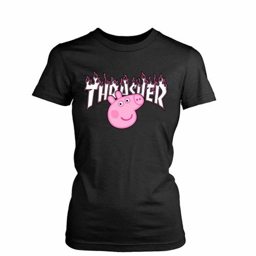 Thrasher Peppa Pig Funny Women's T-Shirt Tee
