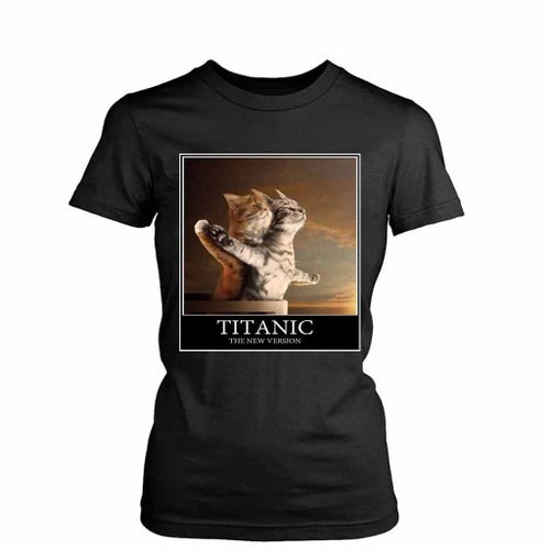 Titanic Funny Cats Parody Cat Lover Women's T-Shirt Tee