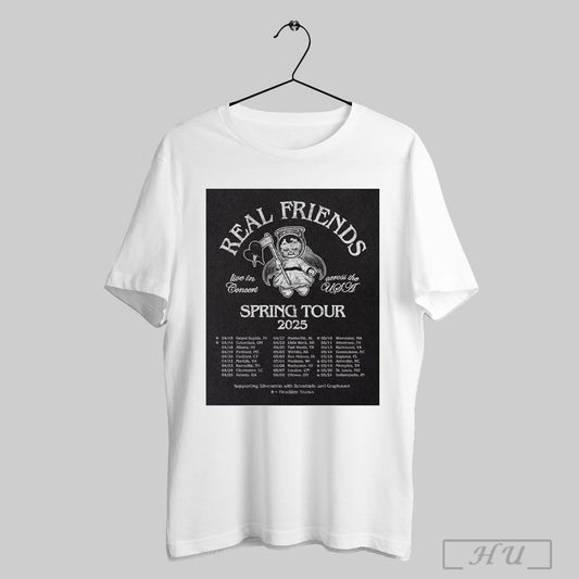 Trending Real Friends Live In Concert Across The Usa Spring Tour 2025 Supporting Silverstein With Broadside And Grayhaven T Shirt Sweatshirt