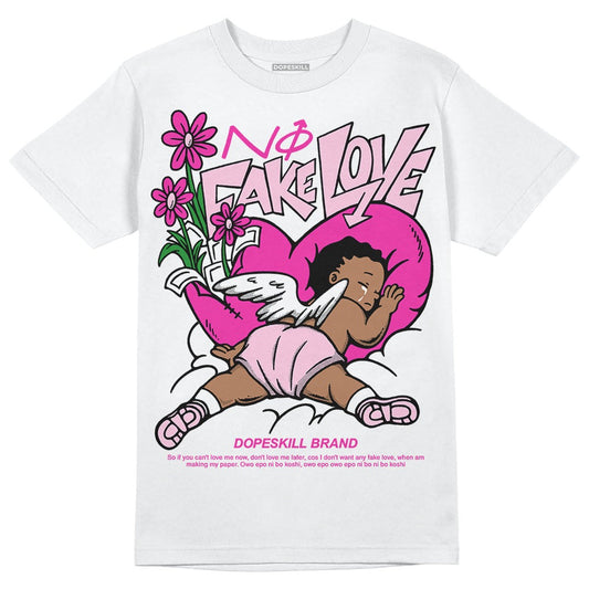 Triple Pink Dunk DopeSkill T-Shirt No Fake Love Graphic