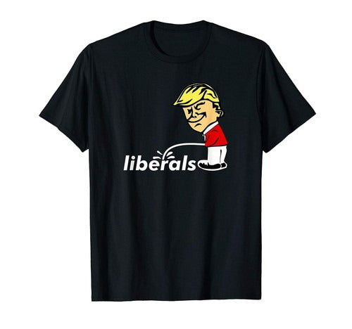 Trump Anti Liberal Donald Trump Pissing On Liberals Man's T-Shirt Tee