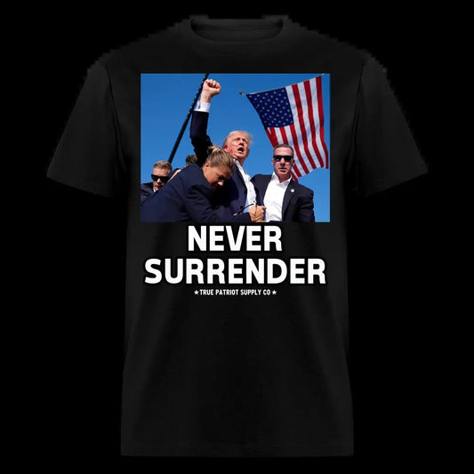 Trump Shot Assassination Attempt Never Surrender Fist Raised Unisex Classic T-Shirt