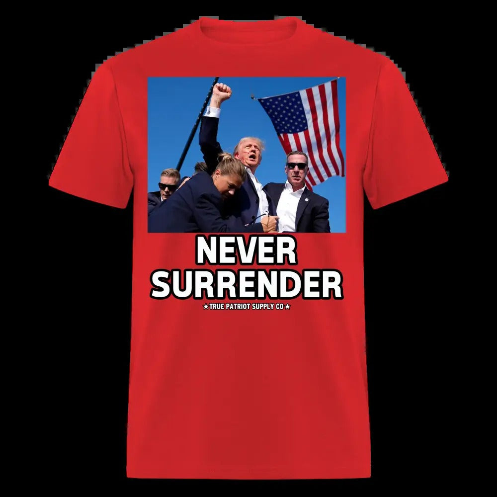 Trump Shot Assassination Attempt Never Surrender Fist Raised Unisex Classic T-Shirt