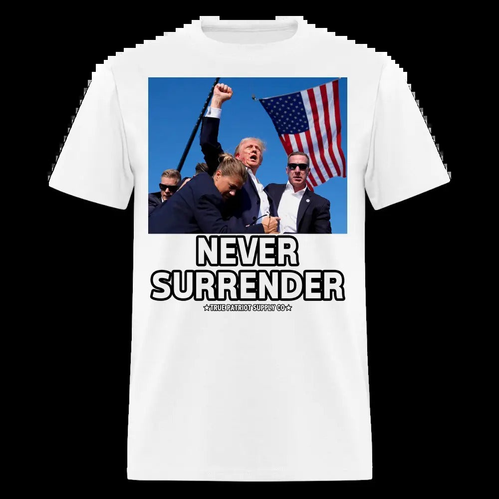 Trump Shot Assassination Attempt Never Surrender Fist Raised Unisex Classic T-Shirt