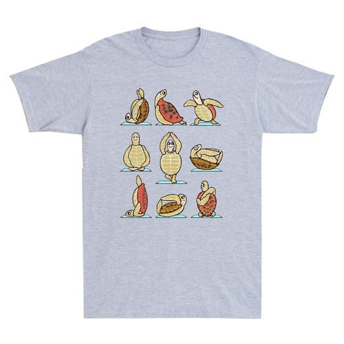Turtle Doing Yoga Mediation Funny Vintage Man's T-Shirt Tee
