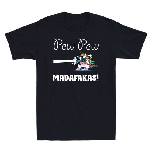 Unicorn Pew Pew Madafakas Vintage Funny Unicorn Man's T-Shirt Tee