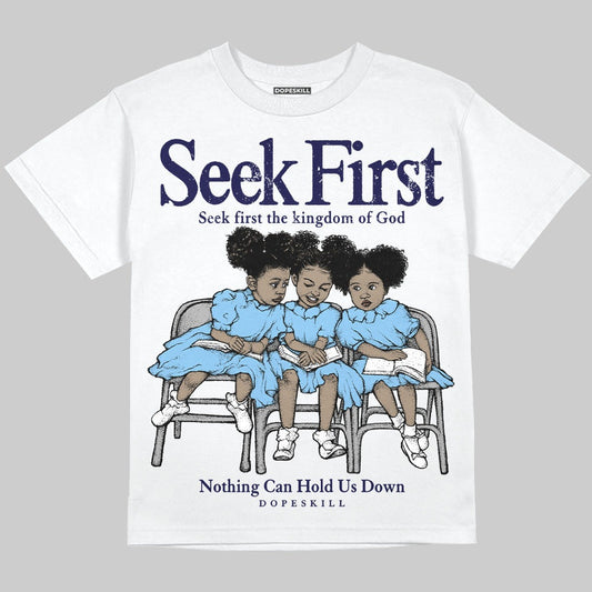 University Blue Collection DopeSkill Oversize Print T-Shirt New Seek First Graphic