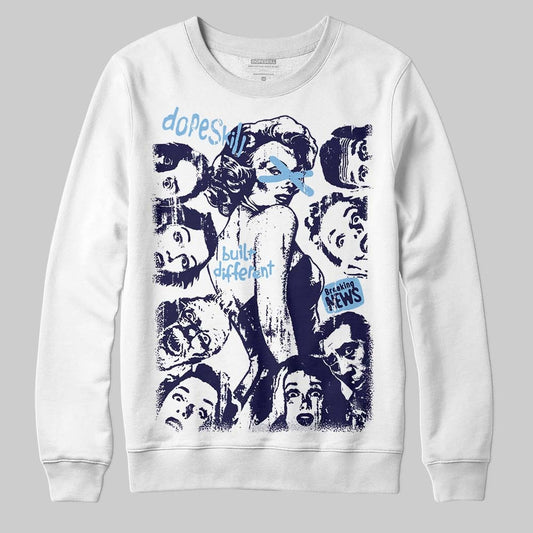 University Blue Collection DopeSkill Sweatshirt Built Different Graphic