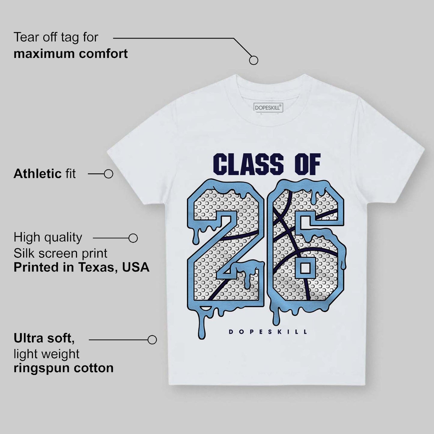 University Blue Collection DopeSkill Toddler Kids T-shirt 26 Drip Graphic