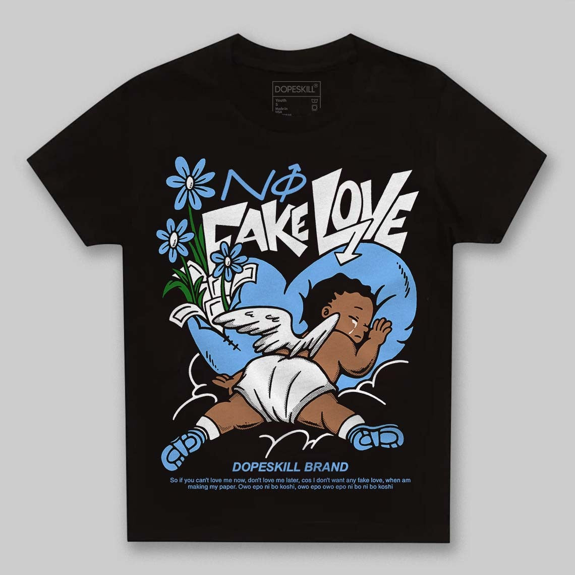 University Blue Collection DopeSkill Toddler Kids T-shirt No Fake Love Graphic