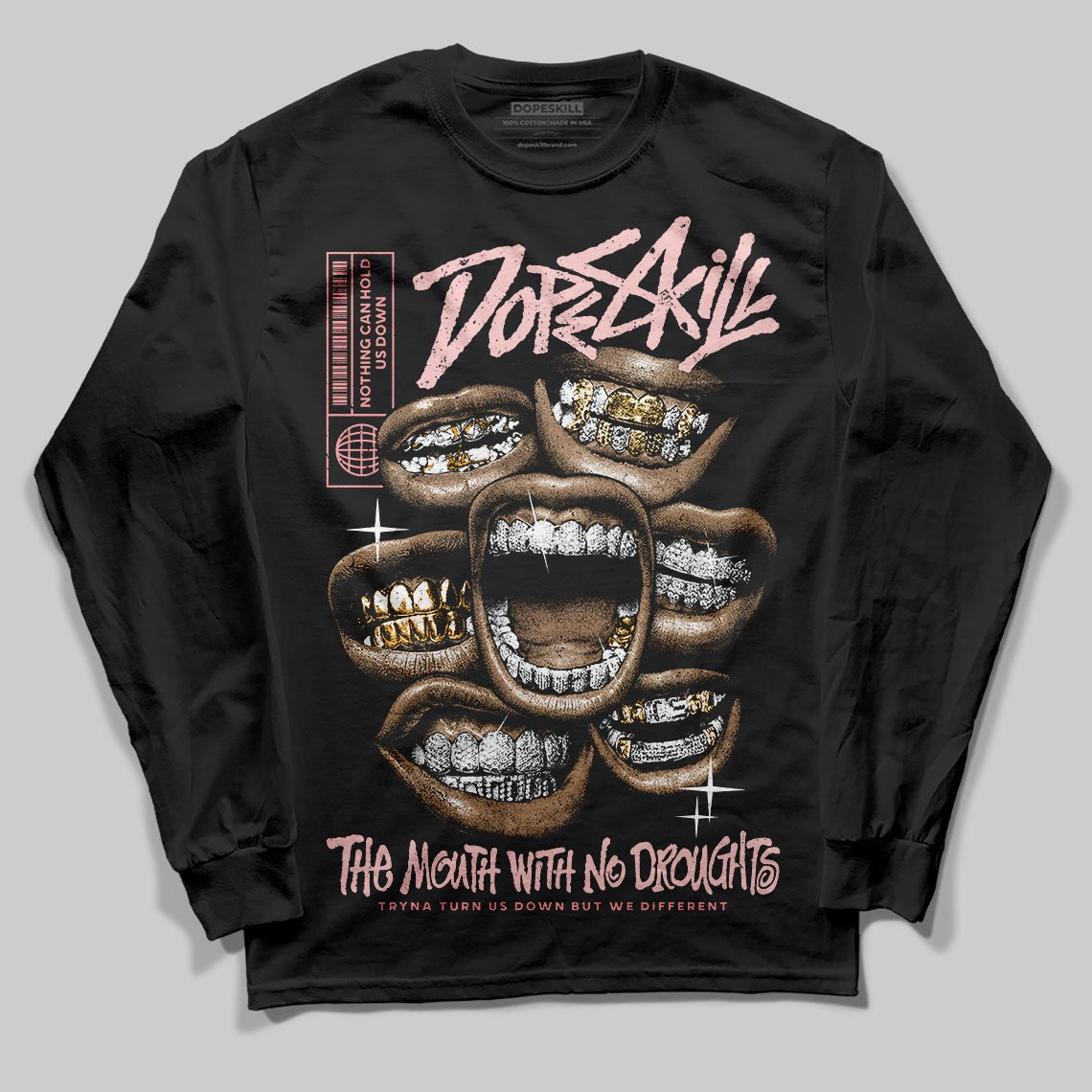 VALENTINE'S Day 3s DopeSkill Long Sleeve T-Shirt The Mouth With No Droughts Graphic