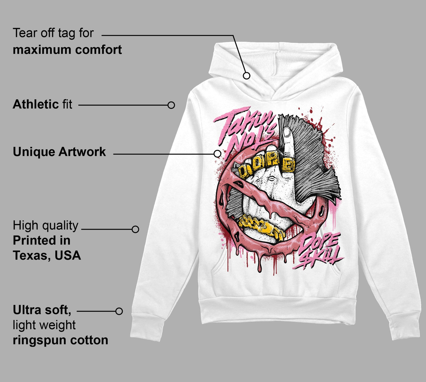 Valentine's Day Collection DopeSkill Hoodie Sweatshirt Takin No L's Graphic