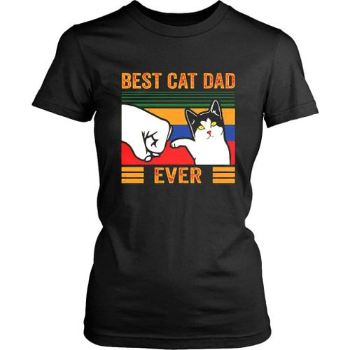 Vintage Best Cat Dad Ever Bump Women's T-Shirt Tee
