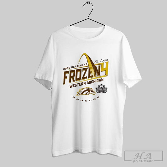 Western Michigan Broncos 2025 Ncaa Mens Hockey Frozen Four T Shirt