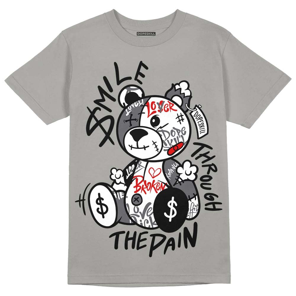 Wet Cement 4s DopeSkill Grey T-shirt Smile Through The Pain Graphic