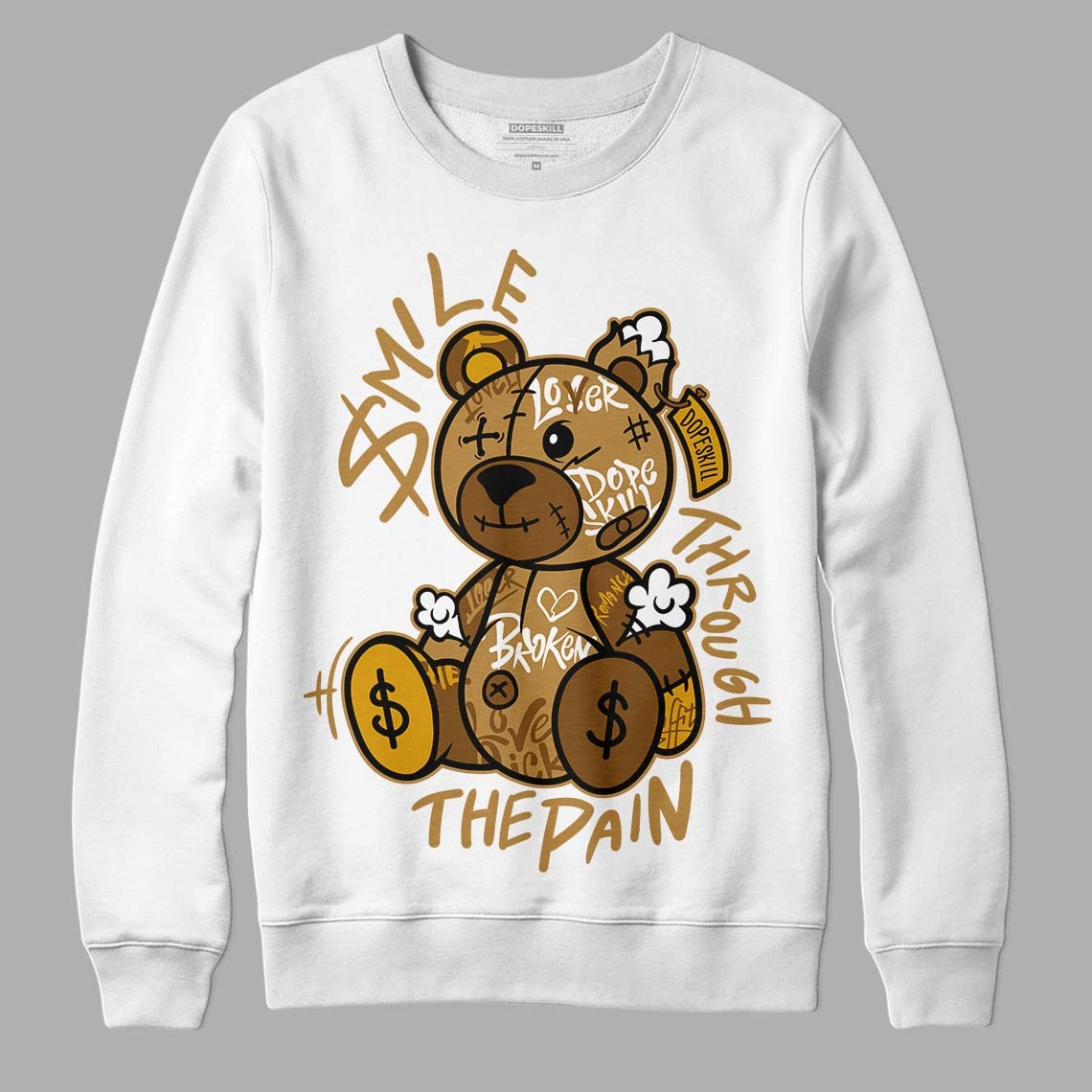 Wheat 13s DopeSkill Sweatshirt Smile Through The Pain Graphic