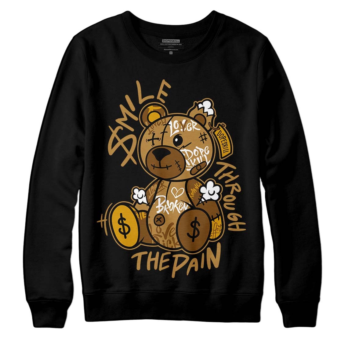 Wheat 13s DopeSkill Sweatshirt Smile Through The Pain Graphic