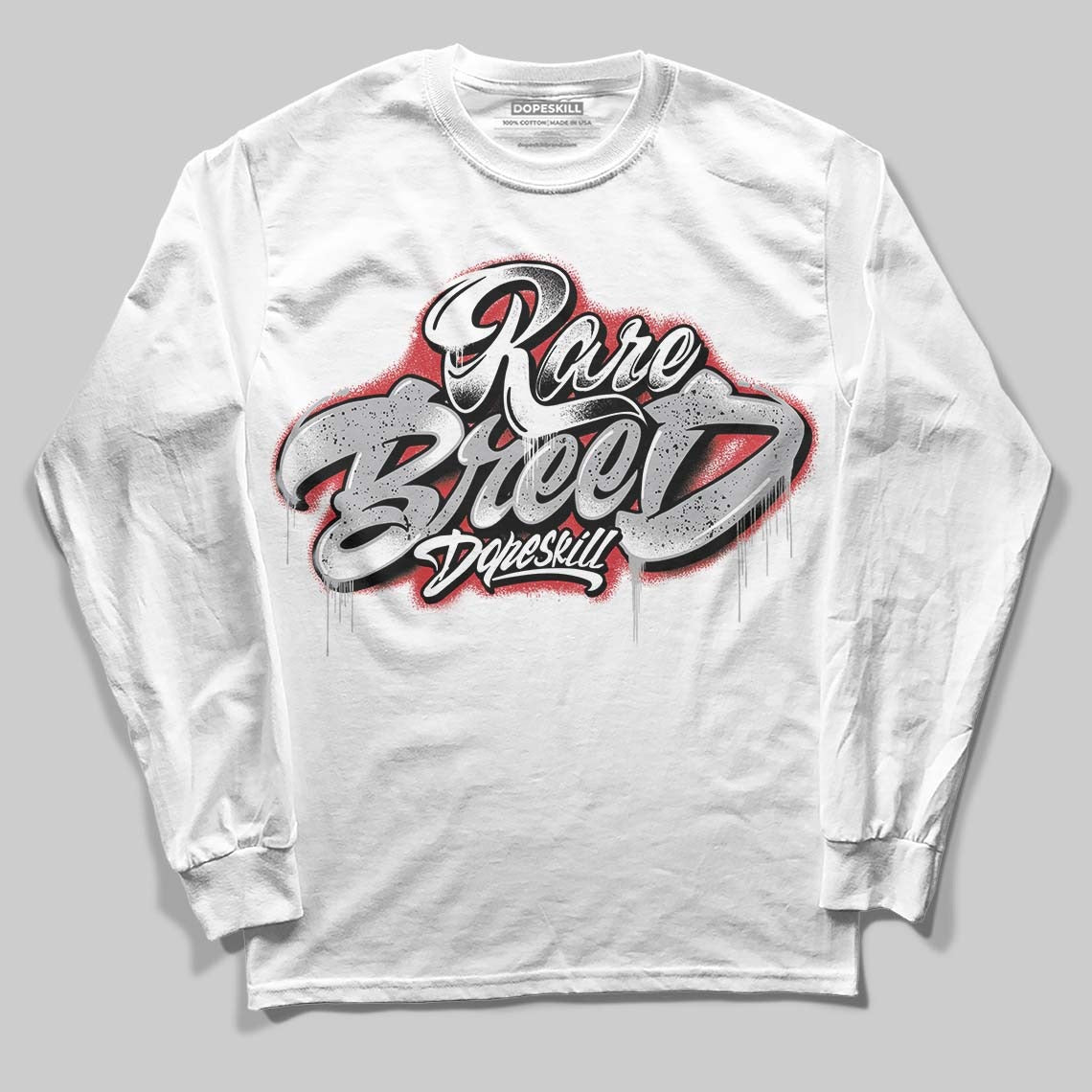 White Cement 4s DopeSkill Long Sleeve T-Shirt Rare Breed Type Graphic