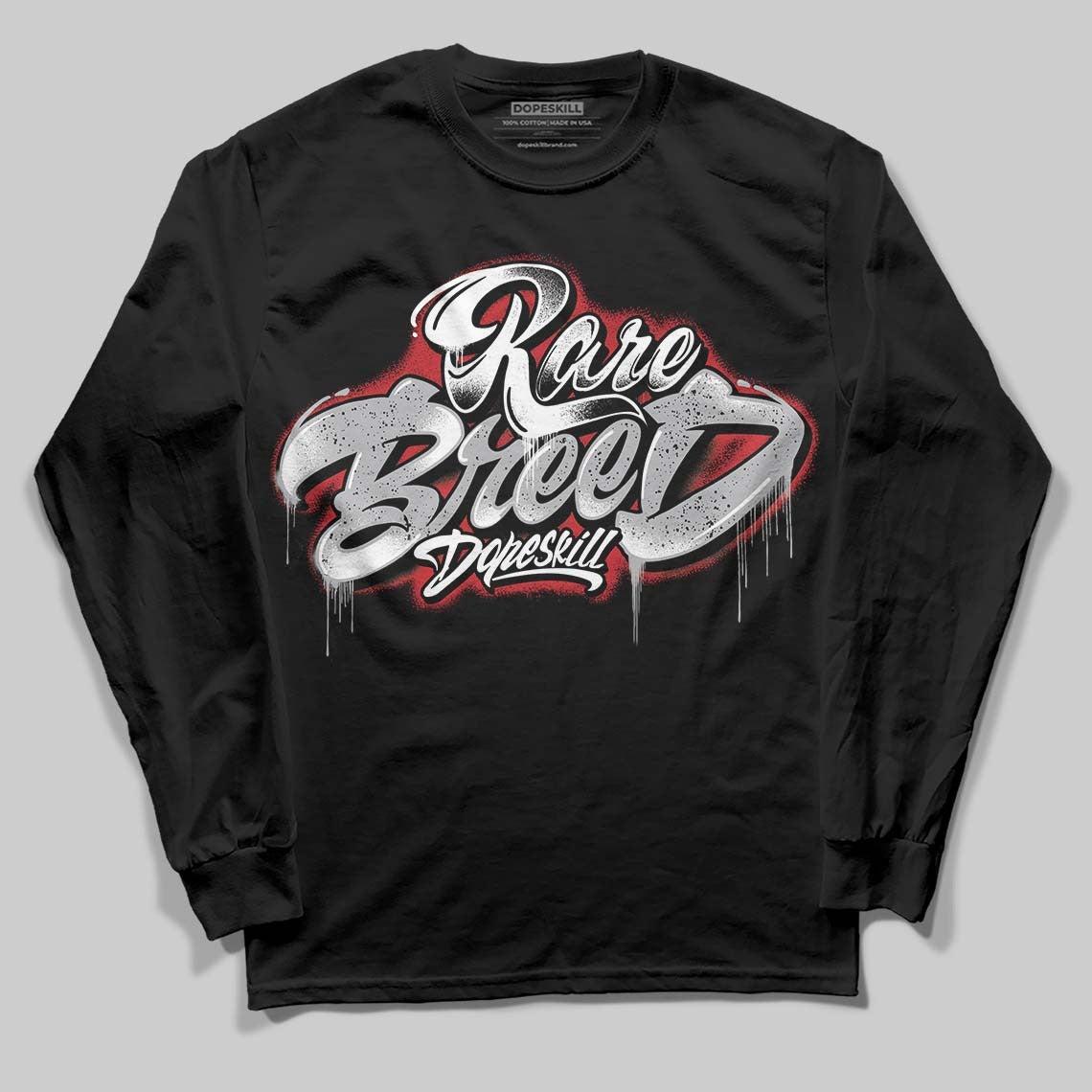 White Cement 4s DopeSkill Long Sleeve T-Shirt Rare Breed Type Graphic