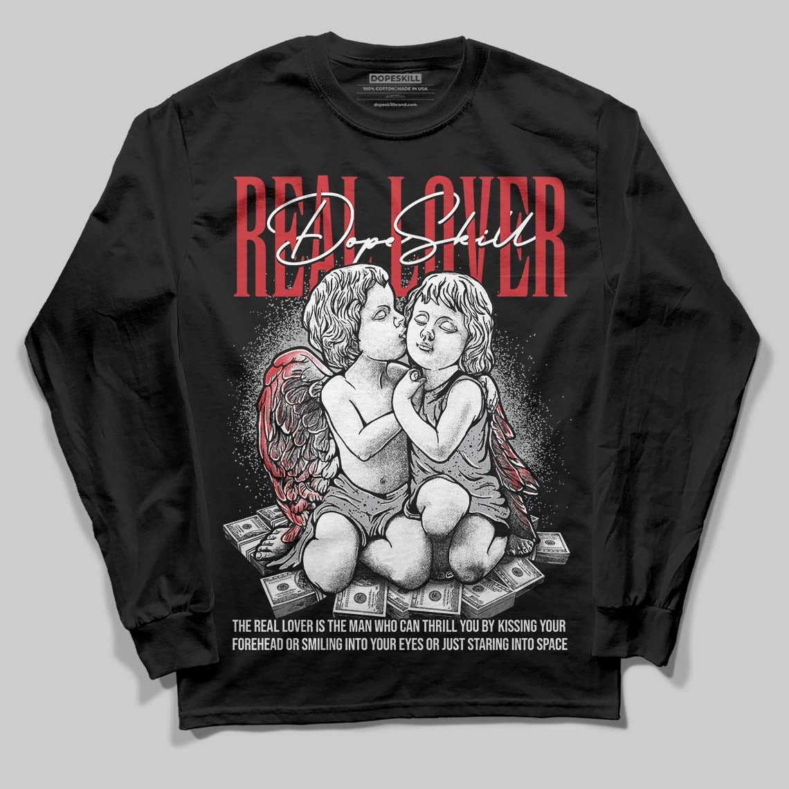 White Cement 4s DopeSkill Long Sleeve T-Shirt Real Lover Graphic