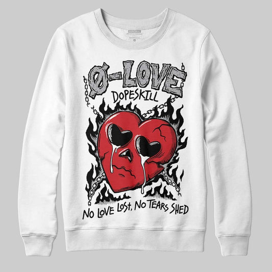 White Cement 4s DopeSkill Sweatshirt Crying Heart Graphic
