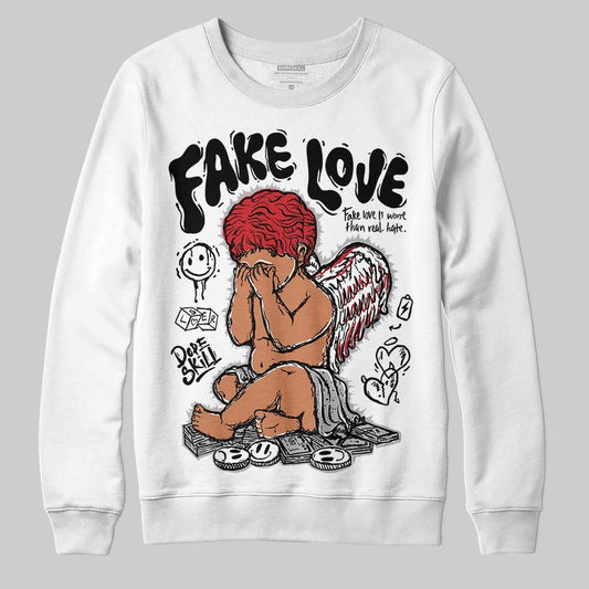 White Cement 4s DopeSkill Sweatshirt False Love Graphic