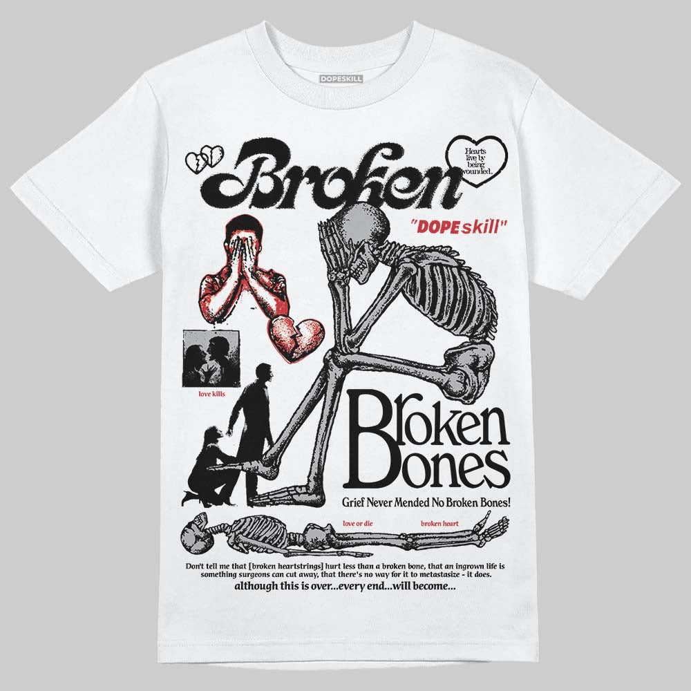White Cement 4s DopeSkill T-Shirt Broken Bones Graphic