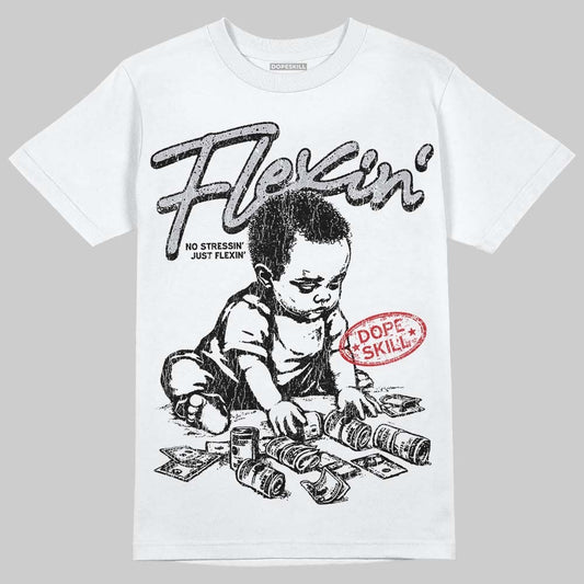 White Cement 4s DopeSkill T-Shirt Flexin' Graphic
