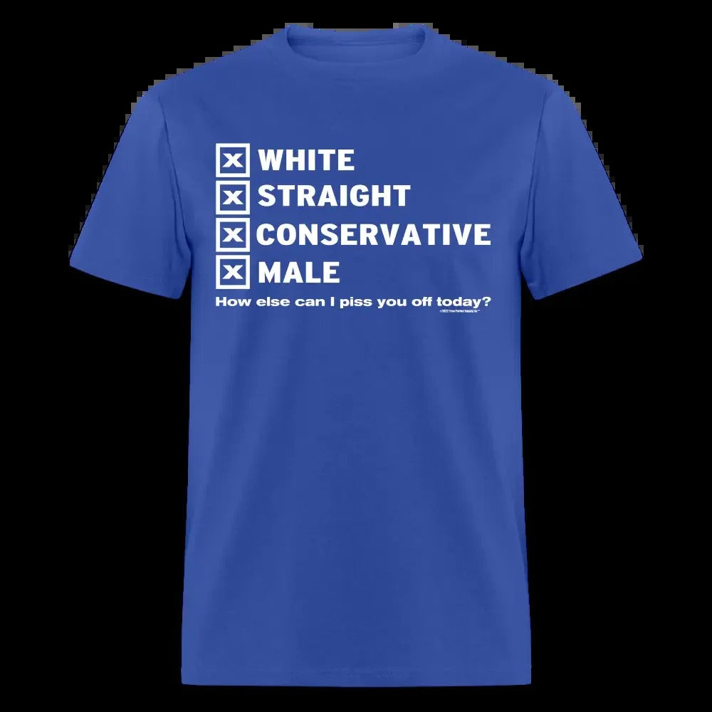 White Straight Conservative Male Unisex Classic T-Shirt