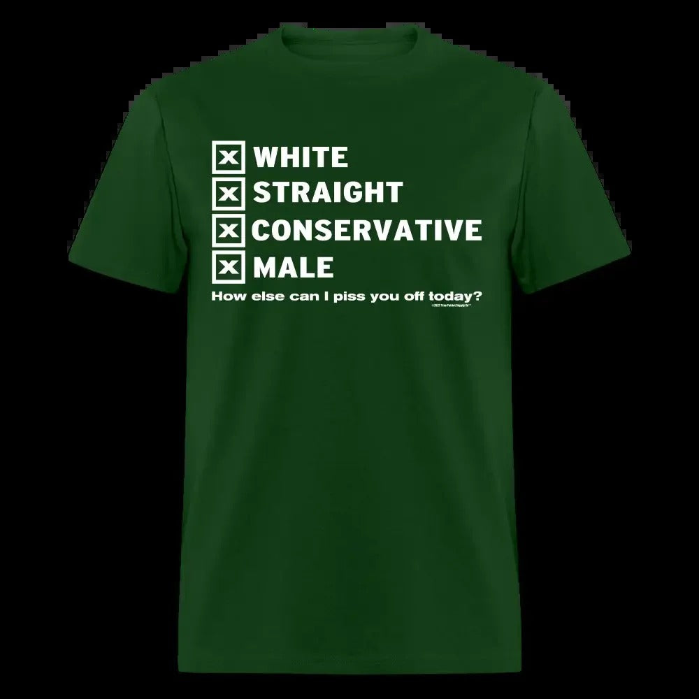 White Straight Conservative Male Unisex Classic T-Shirt