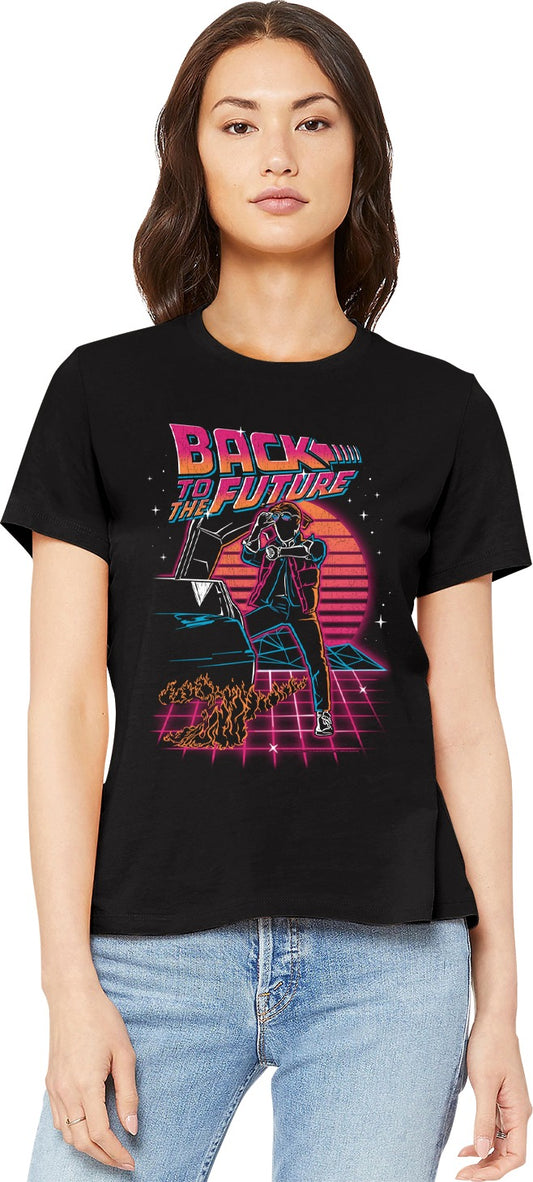 Womens Retro Neon Back To The Future Shirt