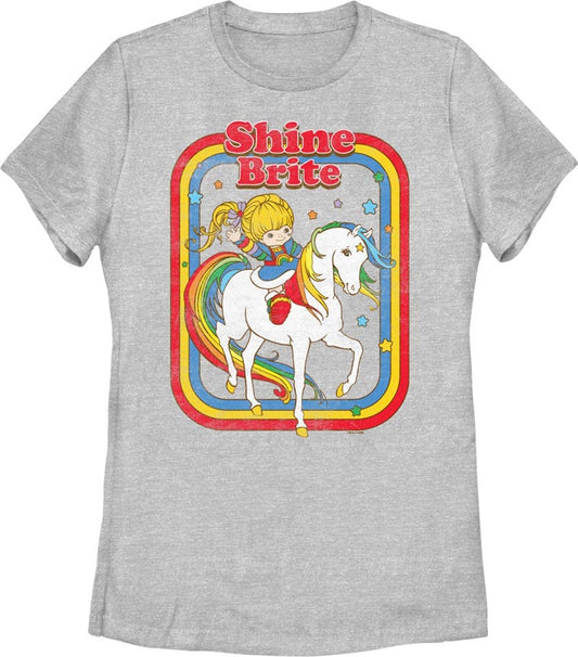 Womens Retro Shine Brite Colorful Frame Rainbow Brite Shirt