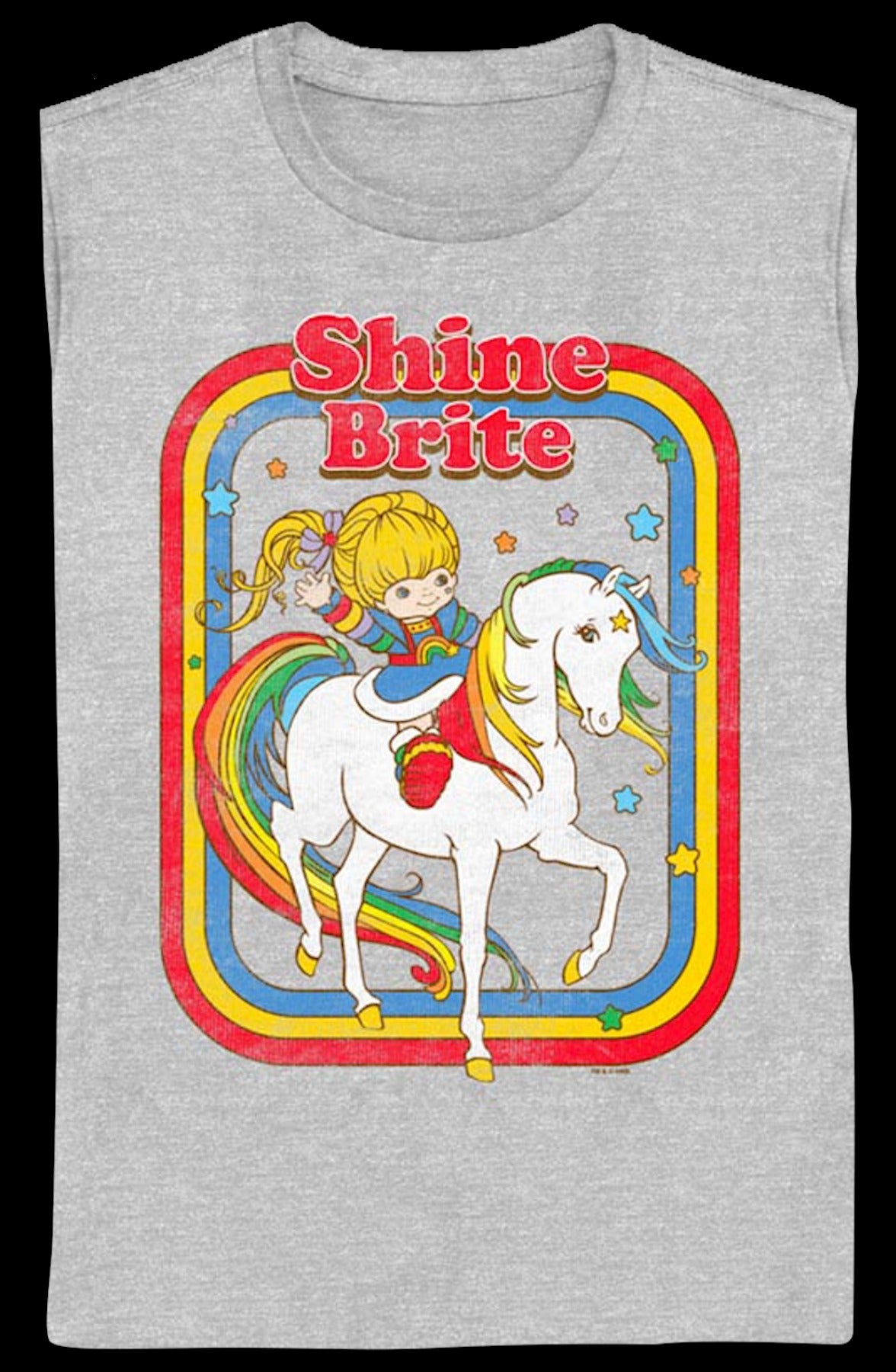 Womens Retro Shine Brite Colorful Frame Rainbow Brite Shirt