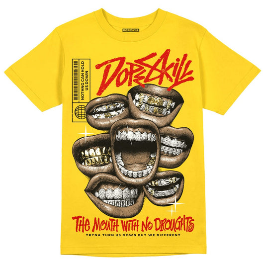 Yellow Collection DopeSkill Gold T-shirt The Mouth With No Droughts Graphic