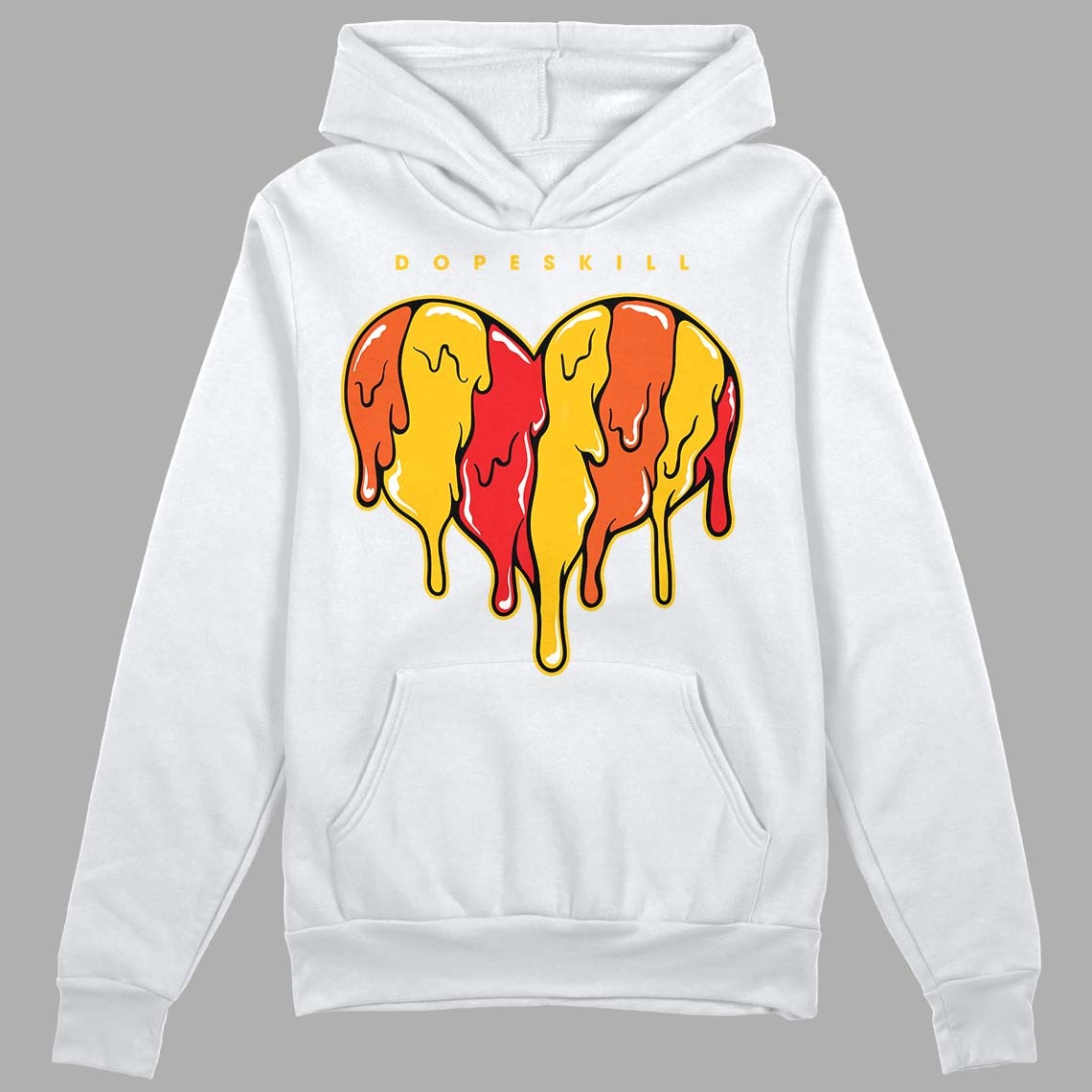 Yellow Collection DopeSkill Hoodie Sweatshirt Slime Drip Heart Graphic