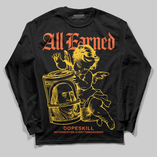 Yellow Collection DopeSkill Long Sleeve T-Shirt All Earned Graphic