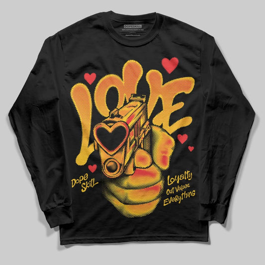 Yellow Collection DopeSkill Long Sleeve T-Shirt Love Shot Graphic