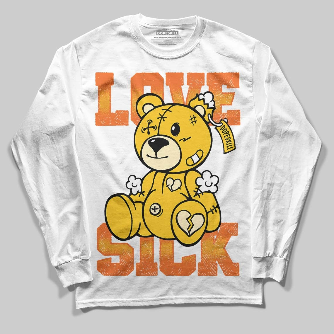 Yellow Collection DopeSkill Long Sleeve T-Shirt Love Sick Graphic