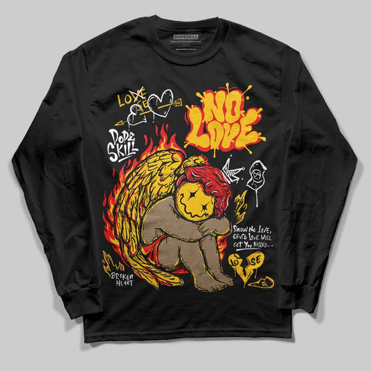 Yellow Collection DopeSkill Long Sleeve T-Shirt No Love Graphic