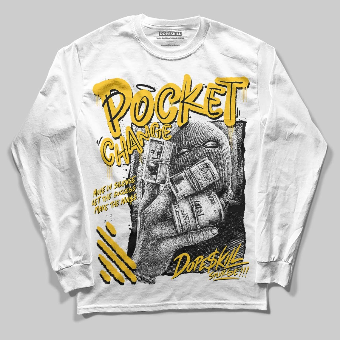 Yellow Collection DopeSkill Long Sleeve T-Shirt Pocket Change Graphic