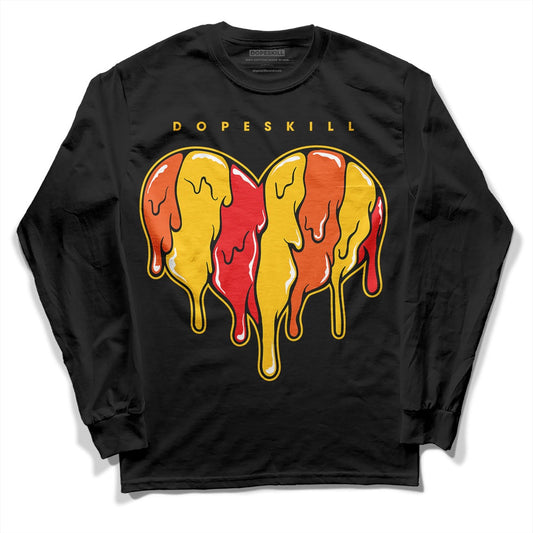 Yellow Collection DopeSkill Long Sleeve T-Shirt Slime Drip Heart Graphic
