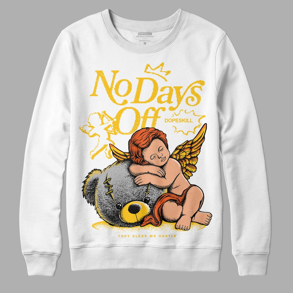 Yellow Collection DopeSkill Sweatshirt New No Days Off Graphic