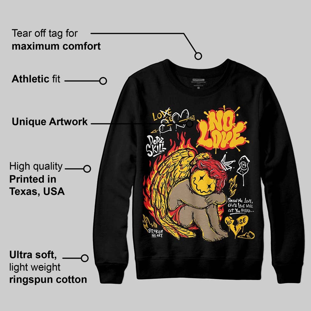 Yellow Collection DopeSkill Sweatshirt No Love Graphic
