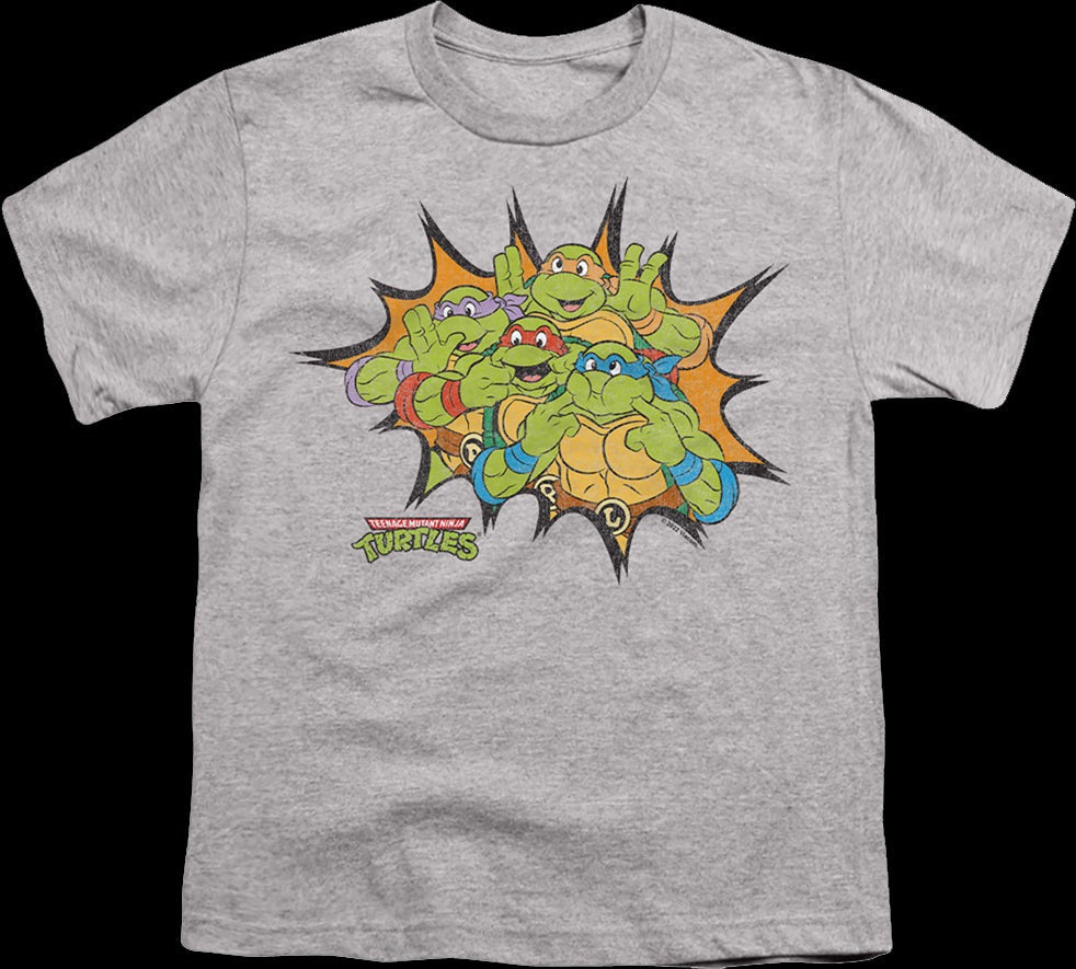 Youth Funny Faces Teenage Mutant Ninja Turtles Shirt